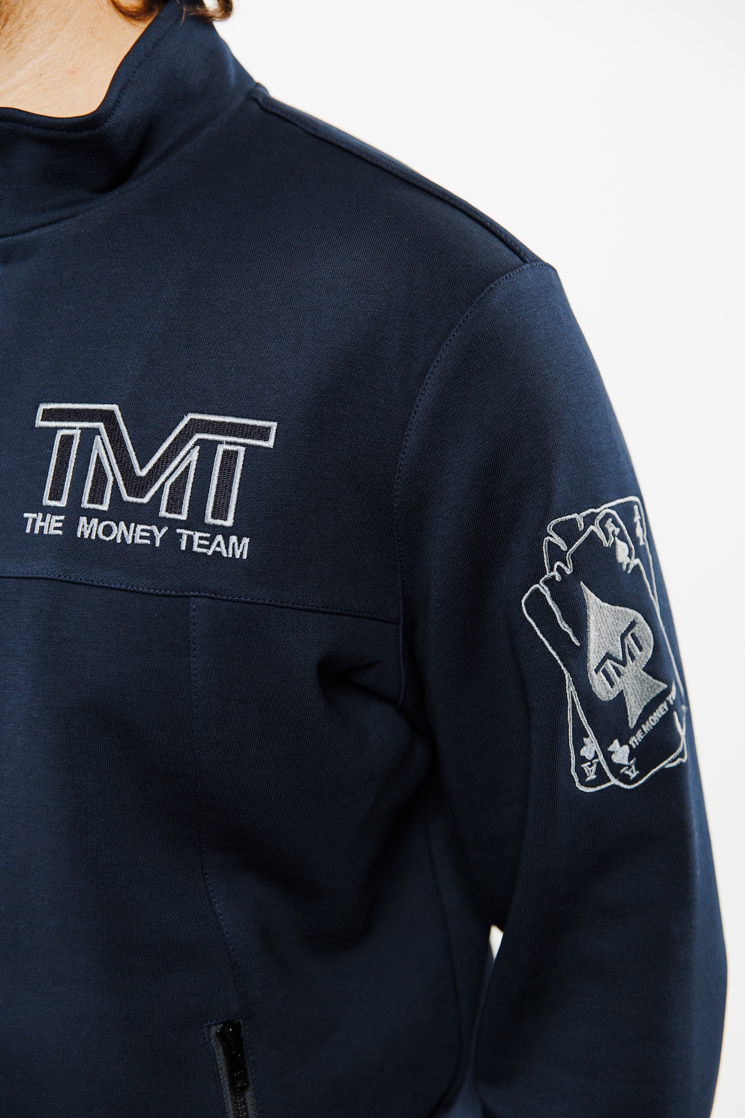 Спортивний костюм TMT The Money Team карта піка сіра без капюшону темно синій чоловічий