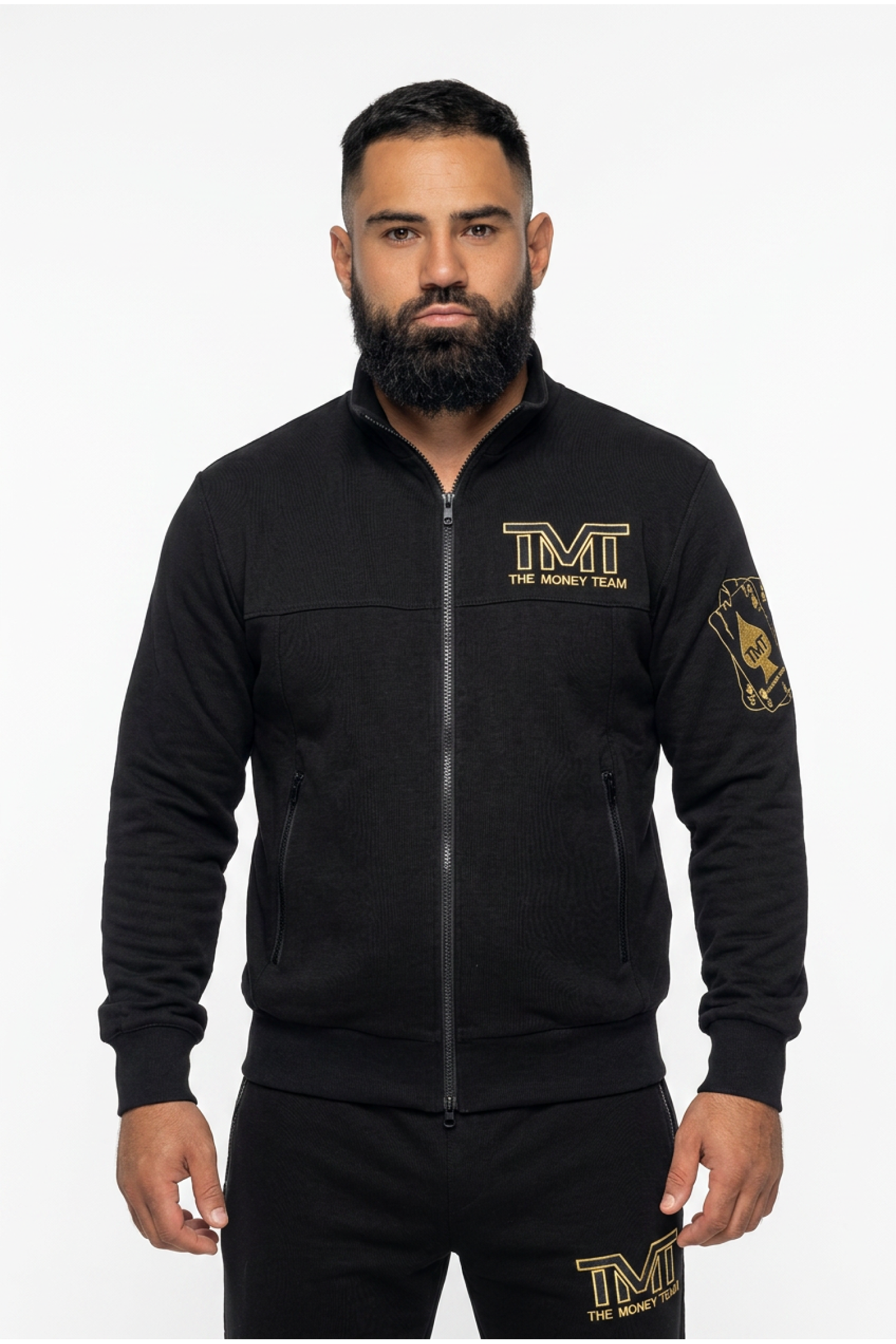 Спортивний костюм TMT The Money Team карта піка золота без капюшону чорний  чоловічий