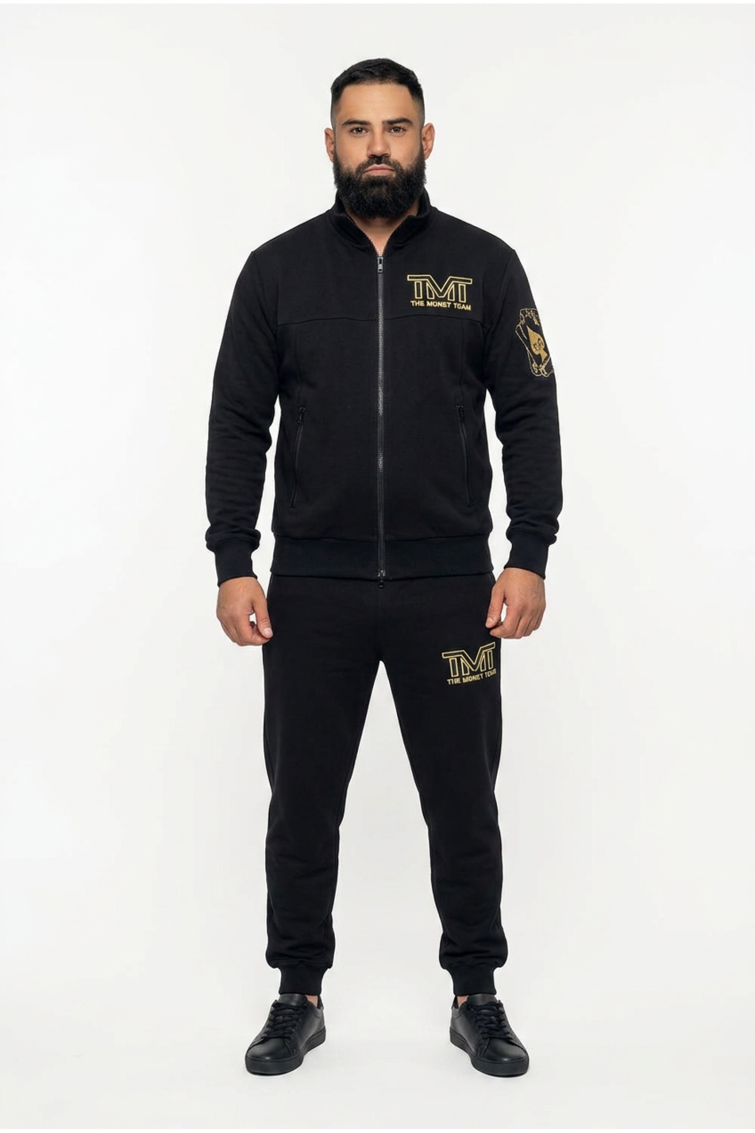 Спортивний костюм TMT The Money Team карта піка золота без капюшону чорний  чоловічий