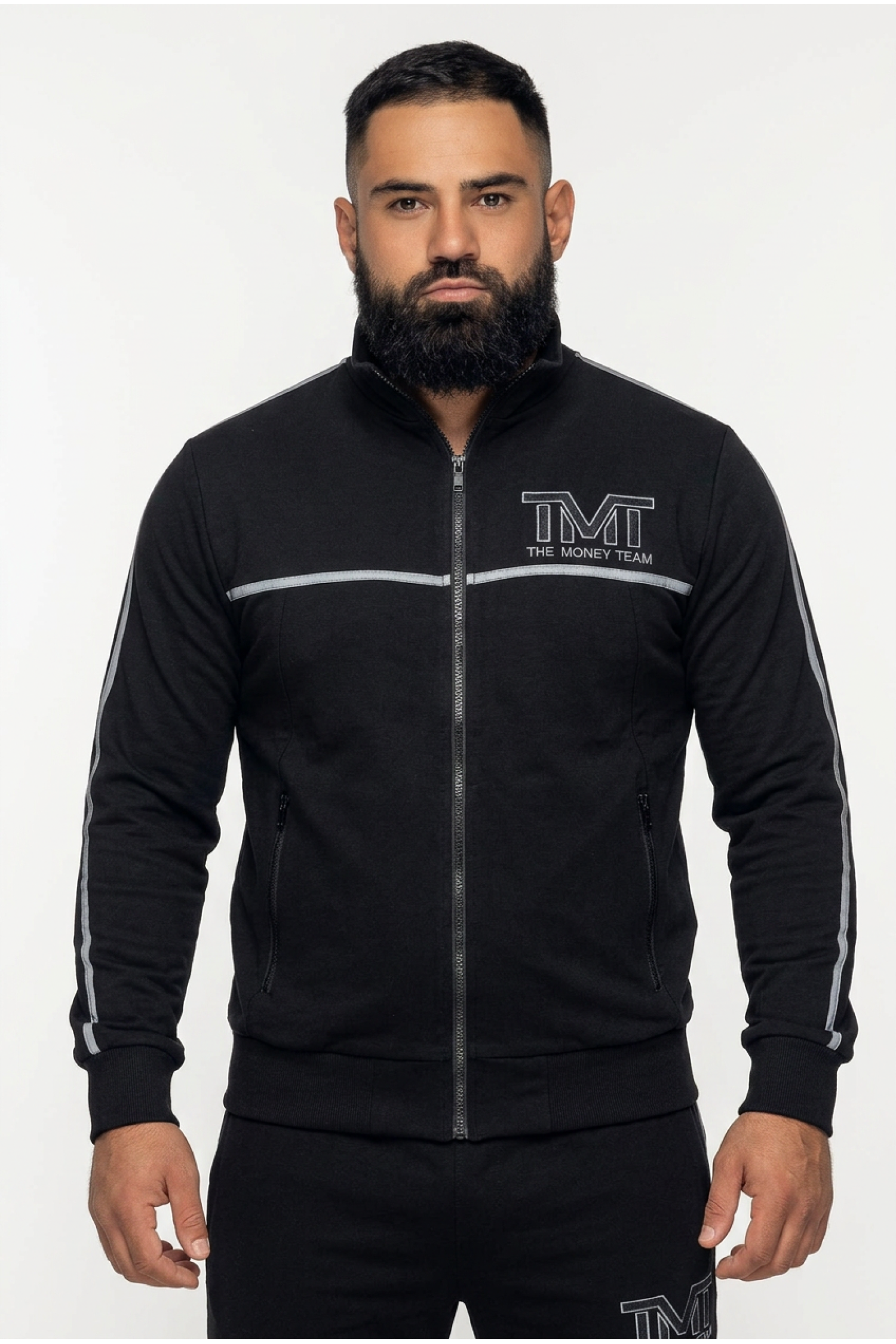 Спортивний костюм TMT The Money Team без капюшону лампаси графіт чорний чоловічий