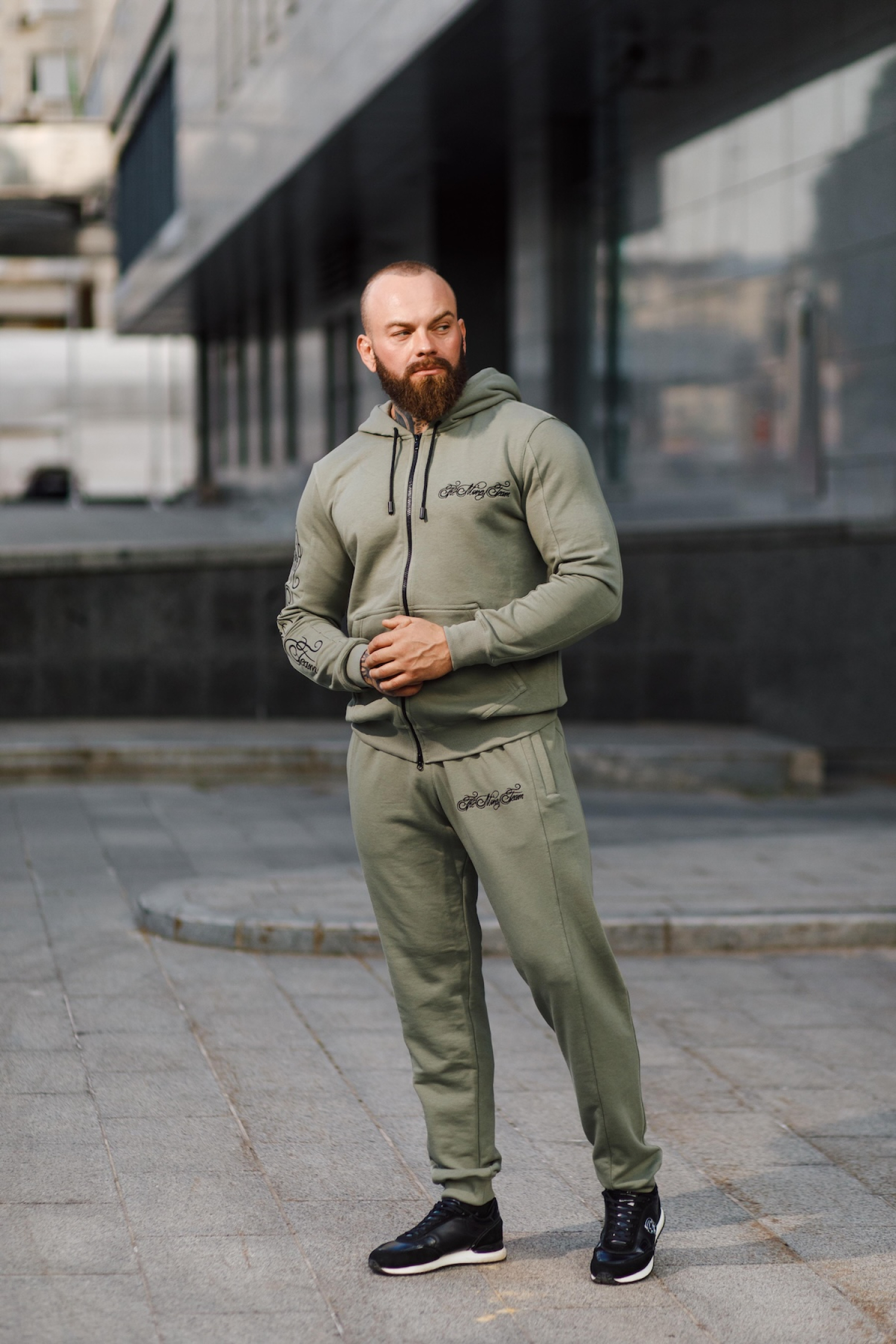 Спортивний костюм TMT The Money Team з вишивкою зелений чоловічий
