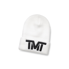Шапка TMT The Money Team біла з чорним лого.