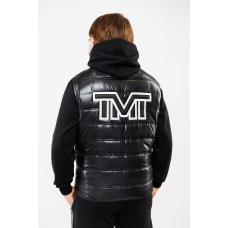 Жилет TMT The Money Team з білим лого на спині чорний чоловічий