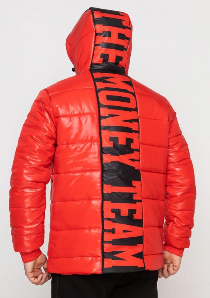 Куртка зимня червона з чорним лого ТМТ чоловіча The Money Team