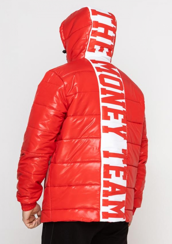 Куртка зимня червона з білим лого ТМТ чоловіча The Money Team
