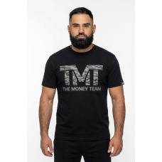  Футболка TMT The Money Team чорна з камуфляжним лого чоловіча