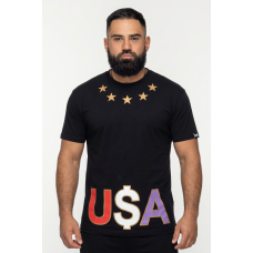  Футболка TMT The Money Team USA зірки чорна чоловіча