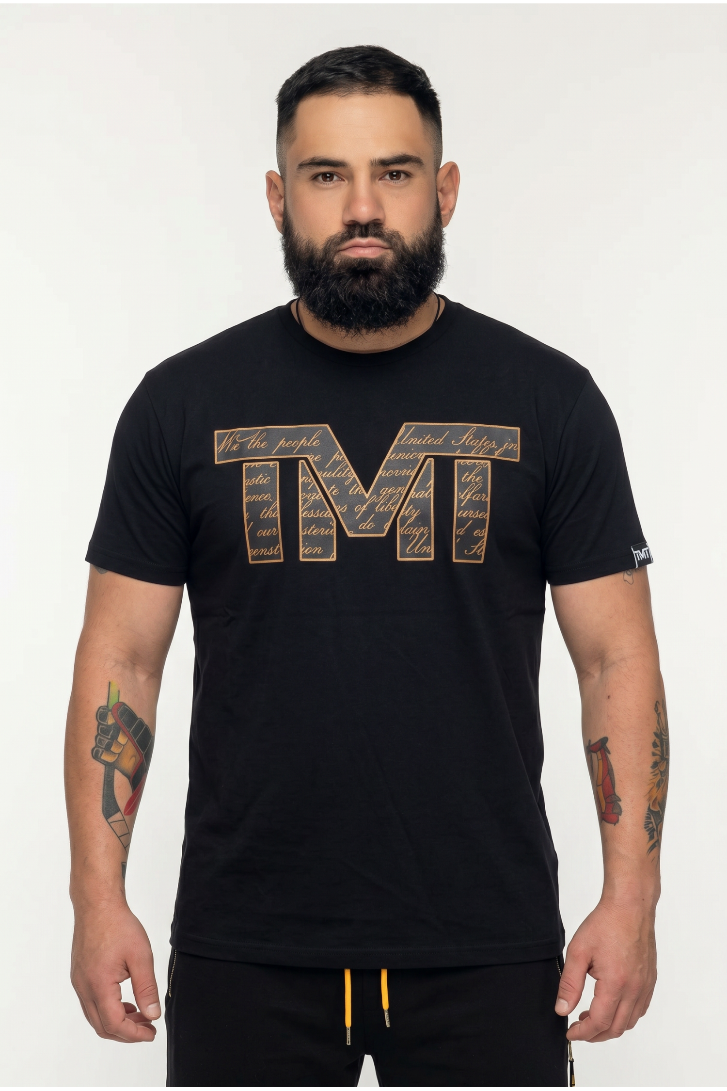 Футболка TMT The Money Team з золотим лого чорна чоловіча