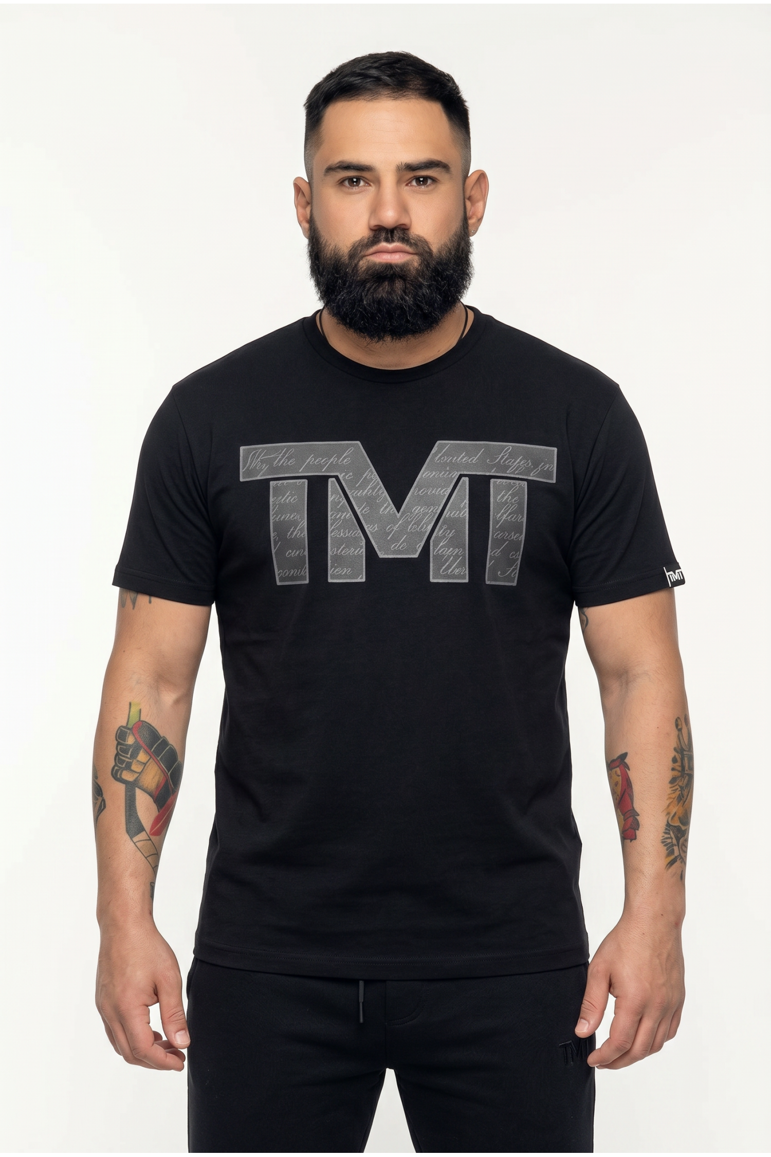  Футболка TMT The Money Team з графітовим лого чорна чоловіча