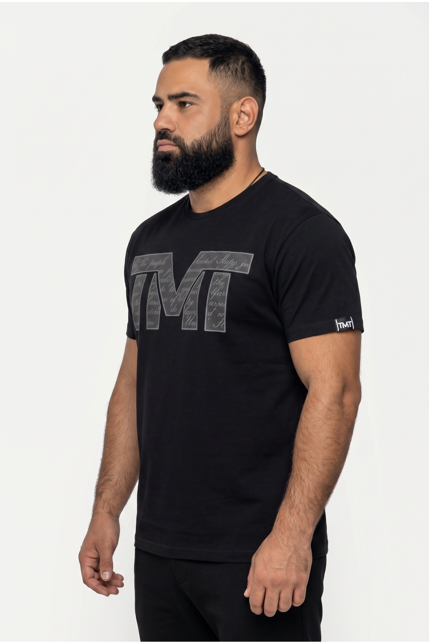  Футболка TMT The Money Team з графітовим лого чорна чоловіча